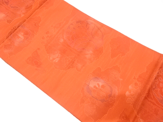 未使用品　霞に抽象花模様織り出し　名古屋帯